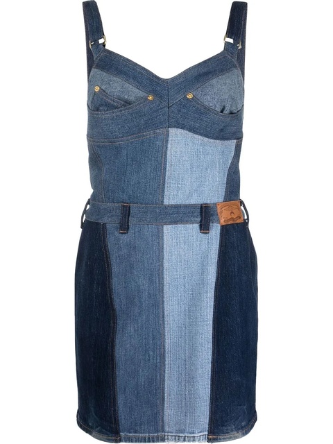 Marine Serre regenerated denim minidress - Blue - zdjęcie produktu nr 1