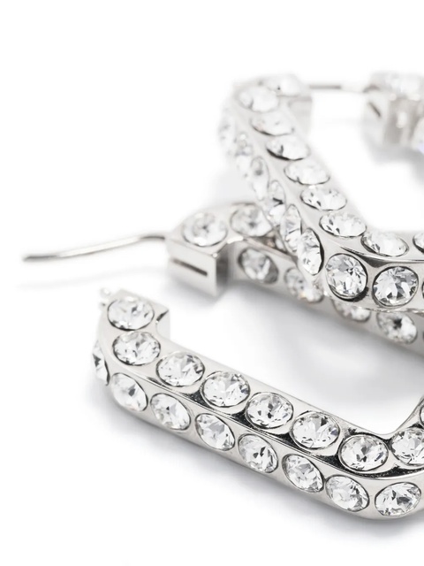 Amina Muaddi Charlotte crystal-embellished hoop earrings - Silver - zdjęcie produktu nr 1