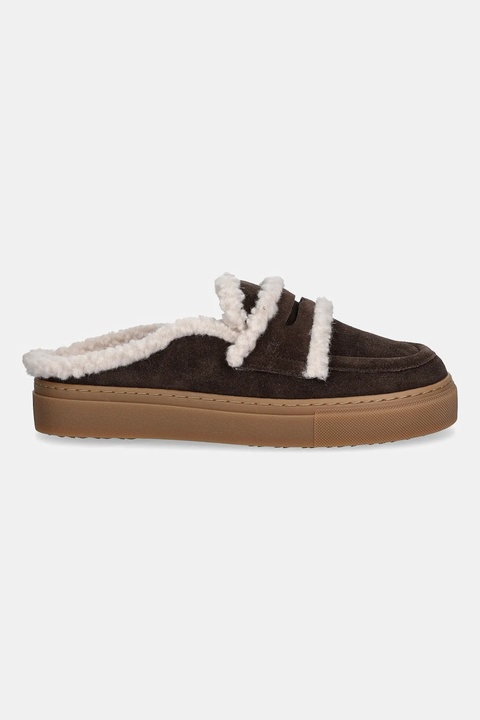 Inuikii kapcie zamszowe Mule Wool kolor brązowy 1004.017.0011.152 - zdjęcie produktu nr 1