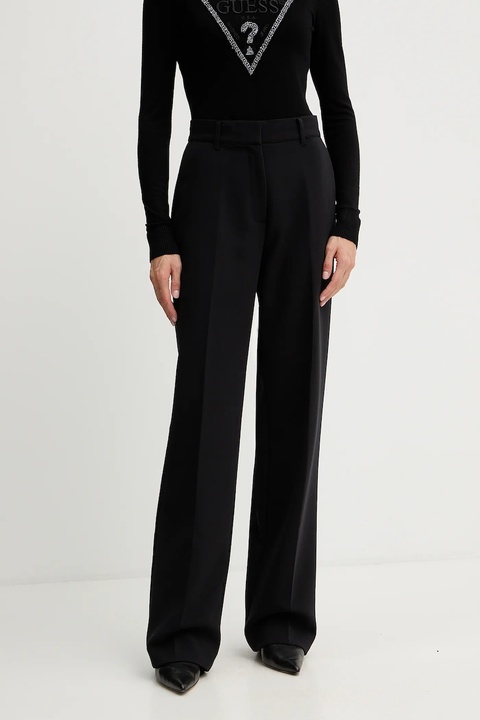 Guess spodnie JOANDRA damskie kolor czarny proste high waist W5BB08 W2402 - zdjęcie produktu nr 1