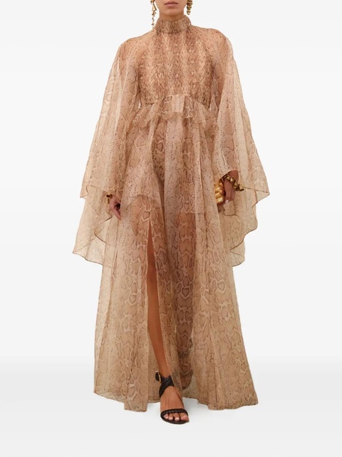 ZIMMERMANN Memento smocked flutter maxi dress - Neutrals - zdjęcie produktu nr 2