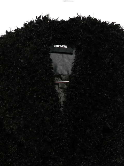 ROTATE BIRGER CHRISTENSEN long-sleeves faux-fur coat - Black - zdjęcie produktu nr 2