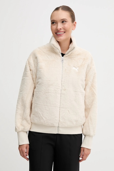 Puma kurtka kolor beżowy przejściowa oversize 632169 - zdjęcie produktu nr 1