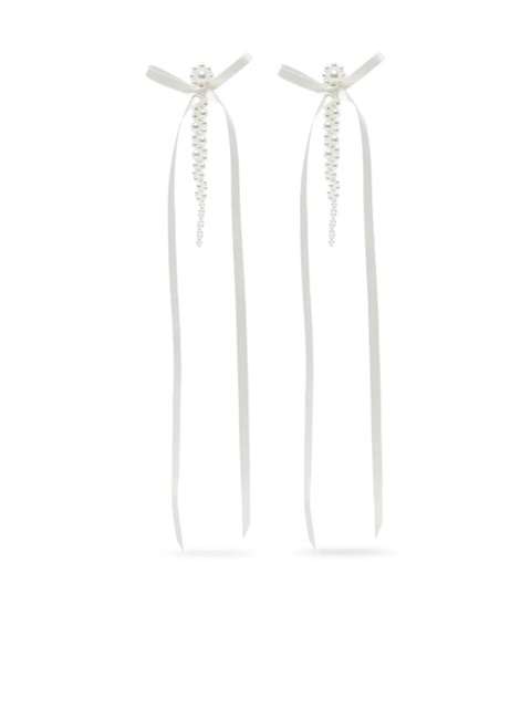 Simone Rocha Bow Ribbon Drip earrings - White - zdjęcie produktu nr 1