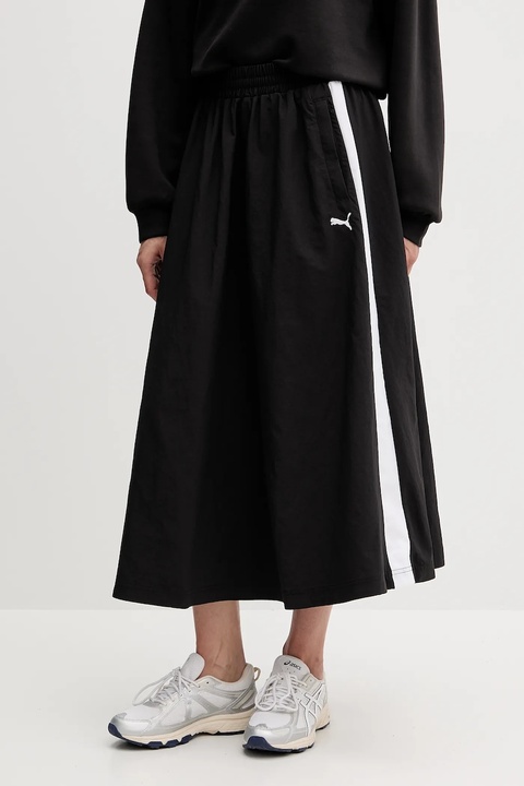 Puma spódnica kolor czarny midi rozkloszowana 633438 - zdjęcie produktu nr 1