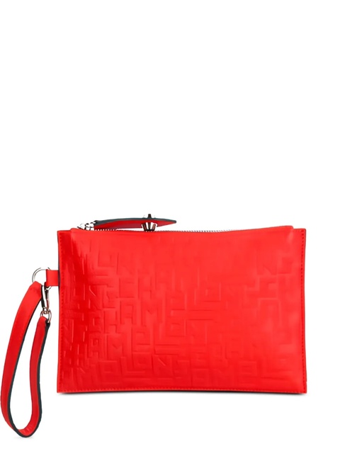 Longchamp leather wristlet clutch bag - Red - zdjęcie produktu nr 1
