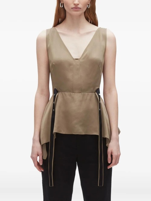 3.1 Phillip Lim V-neck peplum top - Neutrals - zdjęcie produktu nr 2