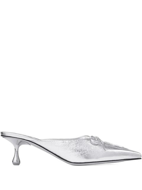 Jimmy Choo 50mm Scarlett lace-up pointed-toe mules - Silver - zdjęcie produktu nr 1