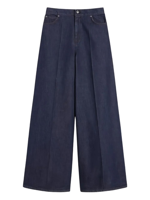 Max Mara topstitching pleated-front denim jeans - Blue - zdjęcie produktu nr 1