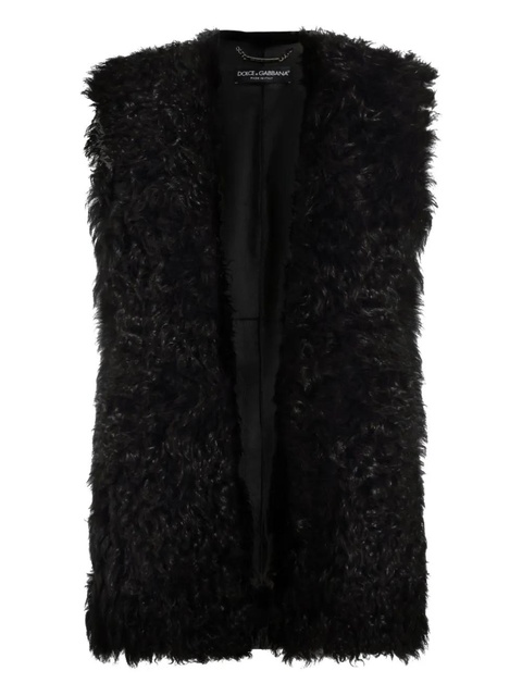 Dolce & Gabbana hooded shearling gilet - Black - zdjęcie produktu nr 1