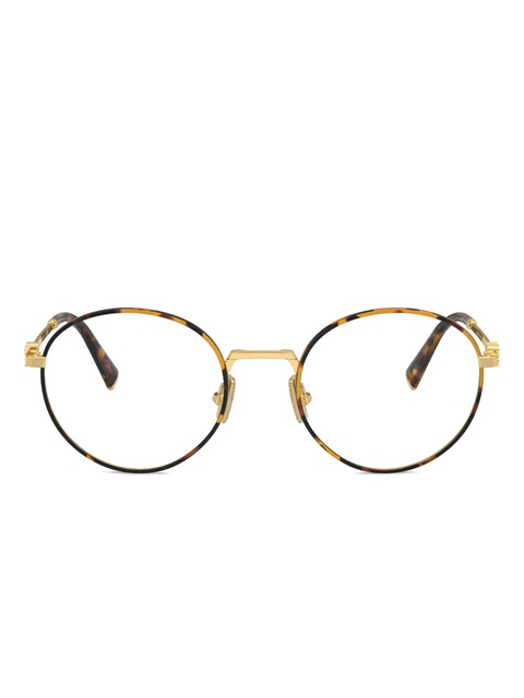 Miu Miu Eyewear tortoiseshell-pattern glasses - Gold - zdjęcie produktu nr 2