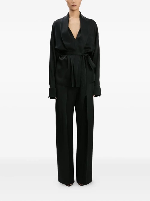 Victoria Beckham pleated wide-leg trousers - Black - zdjęcie produktu nr 2