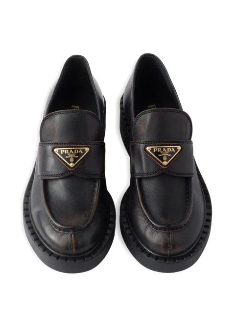 Prada logo-triangle loafers - Black - zdjęcie produktu nr 2