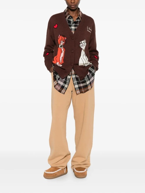 MC2 Saint Barth cat-intarsia cardigan - Brown - zdjęcie produktu nr 2