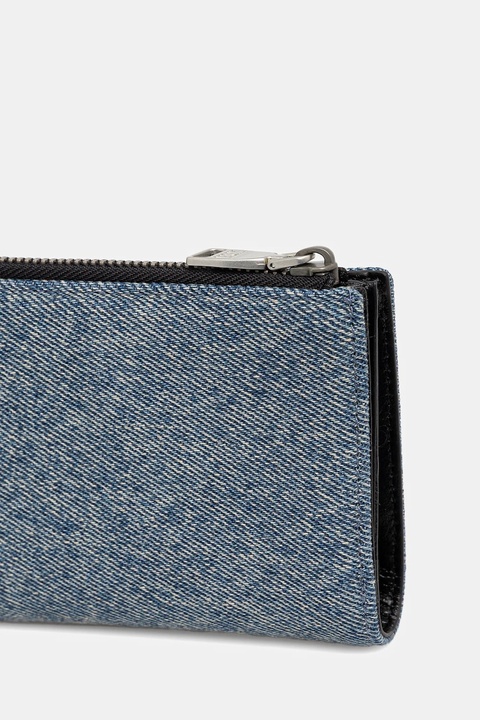 Diesel portfel bawełniany 1DR 1DR BI-FOLD ZIP II damski kolor niebieski X09888.P1730 - zdjęcie produktu nr 2