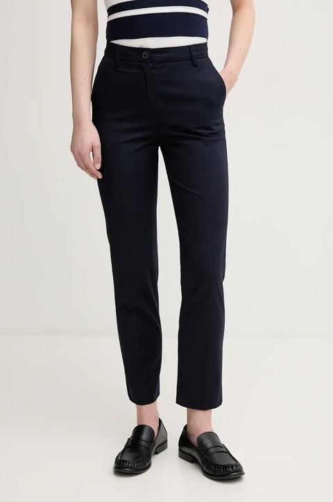 United Colors of Benetton spodnie damskie kolor granatowy fason cygaretki high waist 40FADF08U - zdjęcie produktu nr 1