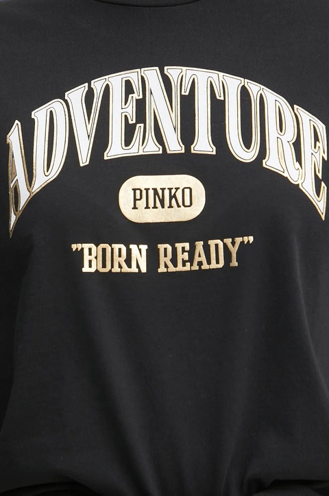 Pinko t-shirt bawełniany damski kolor czarny 104604 A2CS - zdjęcie produktu nr 2