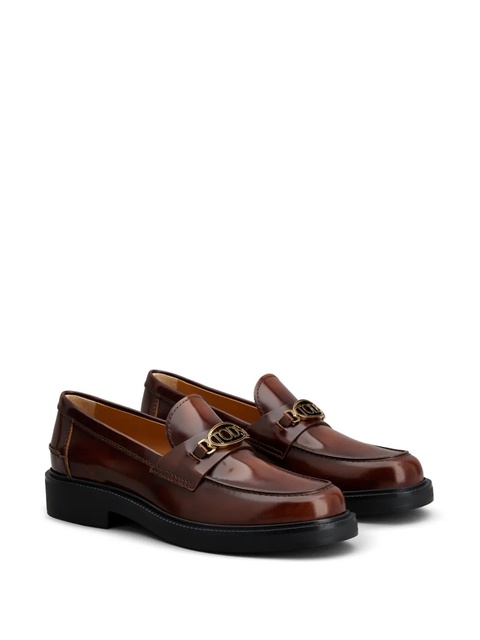 Tod's logo-plaque leather loafers - Brown - zdjęcie produktu nr 2