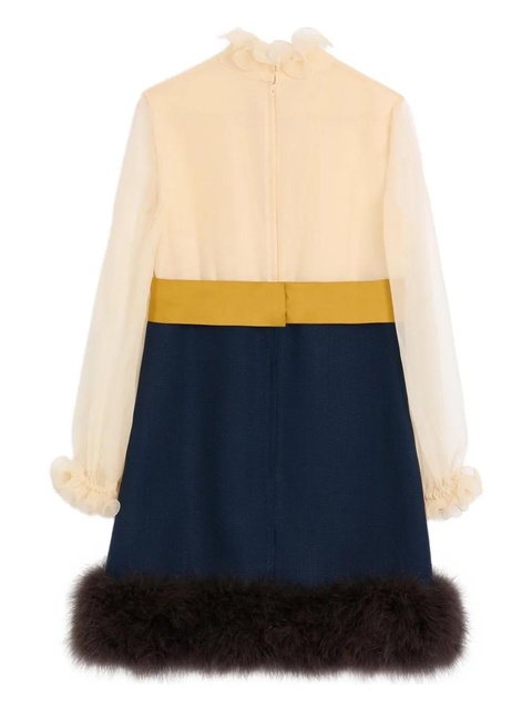 Valentino Garavani ruffled neck long-sleeve dress - Neutrals - zdjęcie produktu nr 2