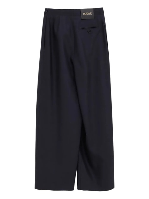 LOEWE pleated leather-belt trousers - Blue - zdjęcie produktu nr 1