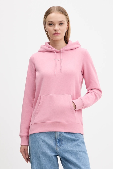 Tommy Jeans bluza damska kolor różowy z kapturem z nadrukiem DW0DW21963 - zdjęcie produktu nr 1