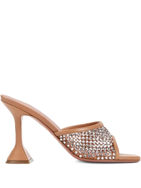 Amina Muaddi 95mm Lupita mules - Neutrals - zdjęcie produktu nr 1