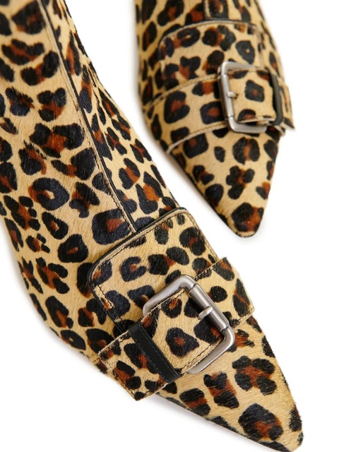 Essentiel Antwerp 45mm Ickle leopard-print buckle ankle boots - Brown - zdjęcie produktu nr 2