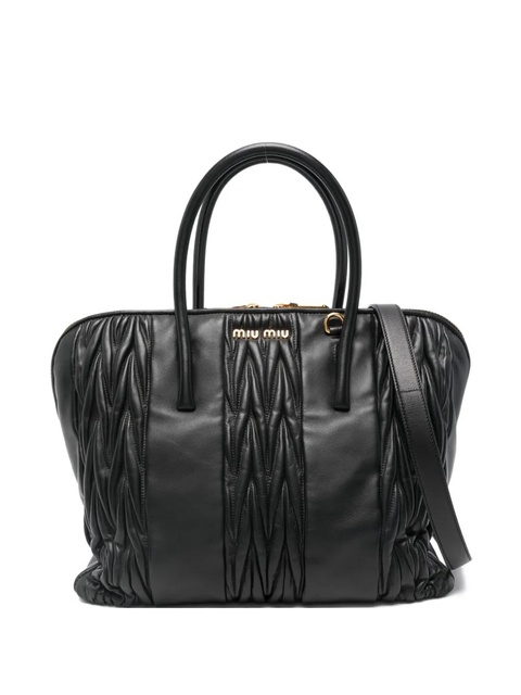 Miu Miu logo-plaque shoulder bag - Black - zdjęcie produktu nr 2