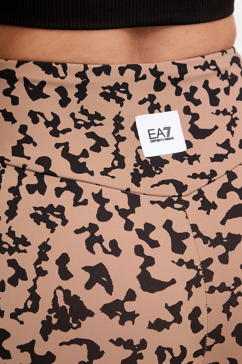 EA7 Emporio Armani legginsy treningowe damskie kolor brązowy wzorzyste AF15565.7W000564 - zdjęcie produktu nr 2