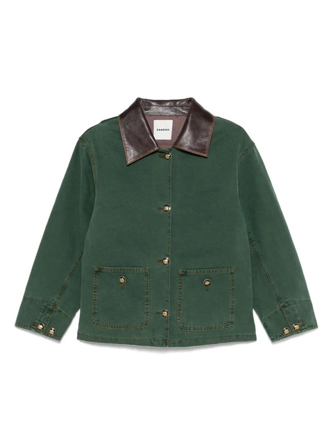 SANDRO button-up oversized jacket - Green - zdjęcie produktu nr 1