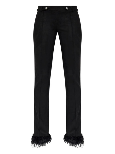 MISBHV feather-trim trousers - Black - zdjęcie produktu nr 1