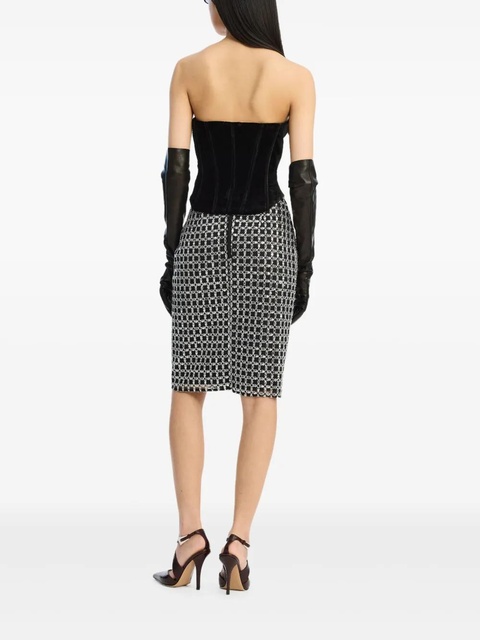 ROTATE BIRGER CHRISTENSEN velvet bustier top - Black - zdjęcie produktu nr 2