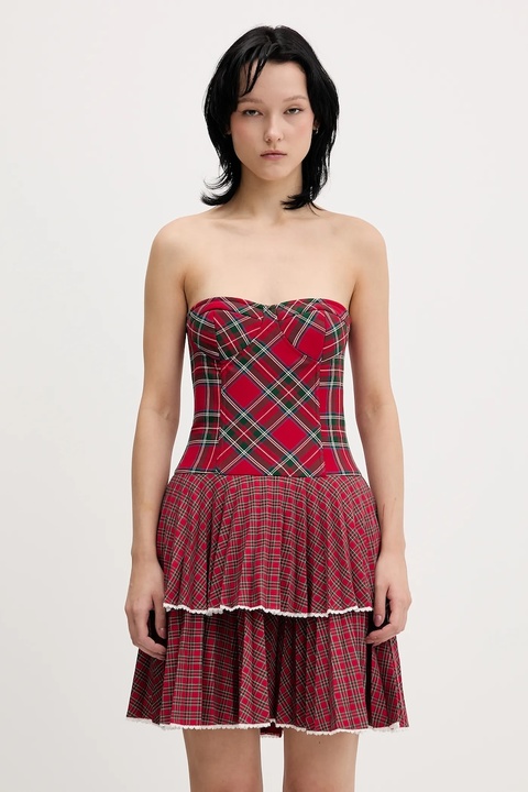 Tommy Jeans sukienka kolor czerwony mini rozkloszowana DW0DW22487 - zdjęcie produktu nr 1