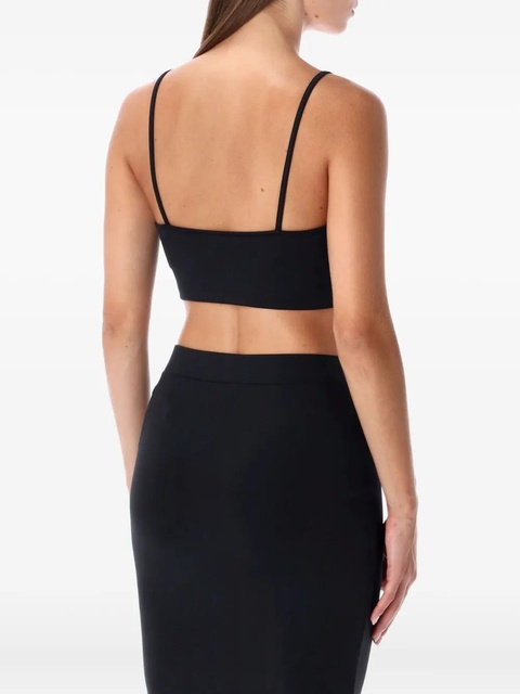 Off-White Sleek spaghetti-strap crop top - Black - zdjęcie produktu nr 2