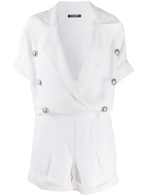 Balmain peak-lapel short playsuit - White - zdjęcie produktu nr 1