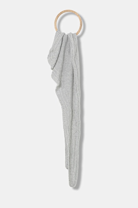 Answear.LAB szalik z wełną merino damski kolor szary gładki - zdjęcie produktu nr 2
