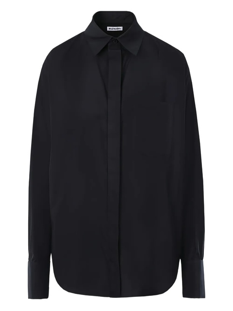 Balenciaga logo-embroidered shirt - Black - zdjęcie produktu nr 1