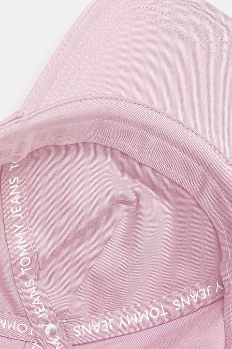 Tommy Jeans czapka z daszkiem bawełniana kolor różowy z aplikacją AW0AW16991 - zdjęcie produktu nr 1
