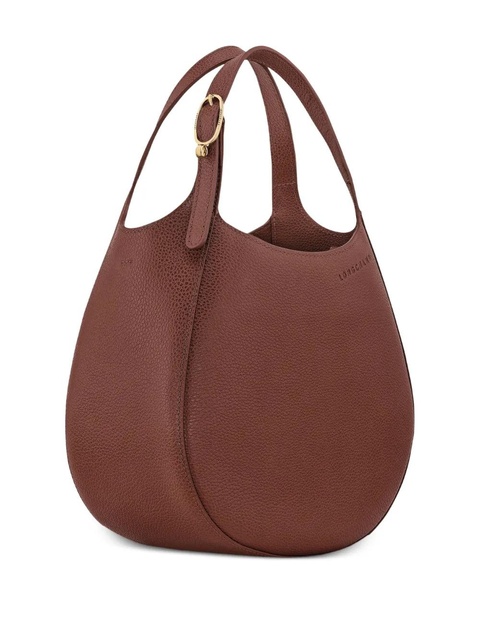 Longchamp small Le Foulonné grained-leather tote bag - Brown - zdjęcie produktu nr 2