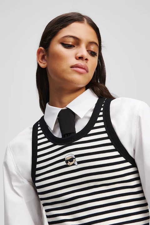 Karl Lagerfeld top bawełniany kolor czarny A3W17079 - zdjęcie produktu nr 2