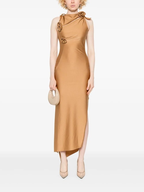 Coperni asymmetric flower maxi dress - Brown - zdjęcie produktu nr 2