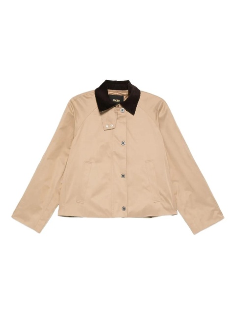 Maje trimmed-collar cotton-blend jacket - Neutrals - zdjęcie produktu nr 1