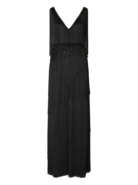 Tory Burch fringed maxi dress - Black - zdjęcie produktu nr 1