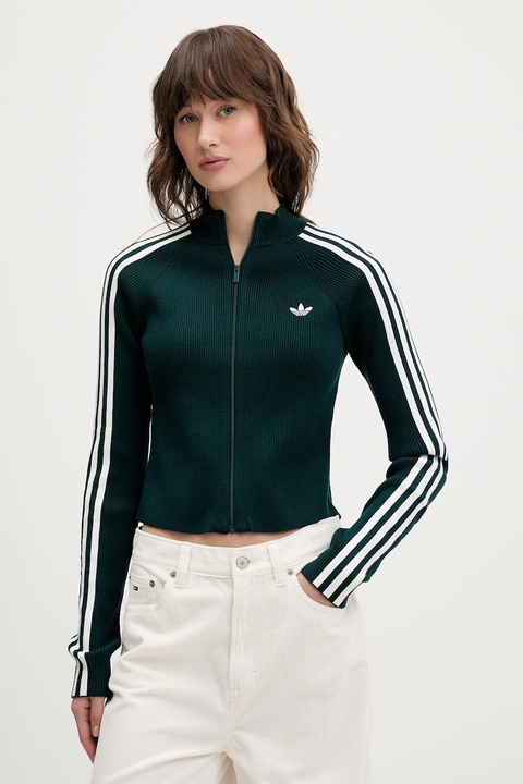 adidas Originals kardigan Slim Knit Tt damski kolor zielony JY2599 - zdjęcie produktu nr 1