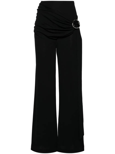Rabanne wraparound-design palazzo pants - Black - zdjęcie produktu nr 1