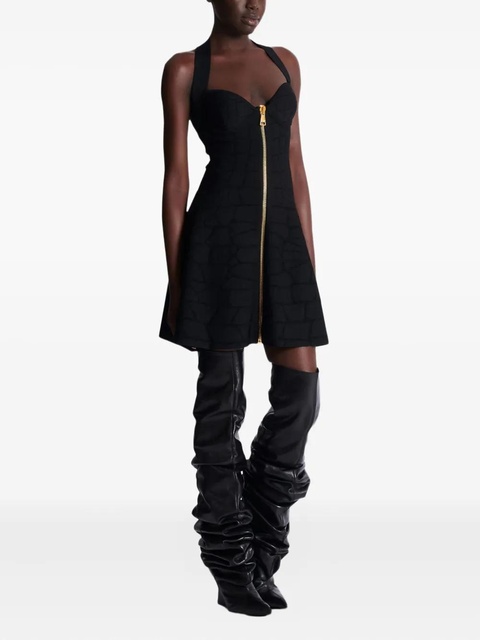 Balmain halterneck zip-front mini dress - Black - zdjęcie produktu nr 2