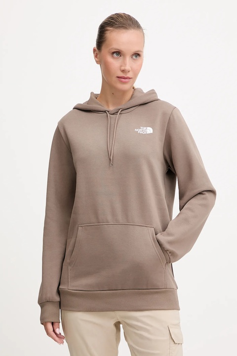The North Face bluza Simple Dome damska kolor brązowy z kapturem gładka NF0A89EYBOW1 - zdjęcie produktu nr 1