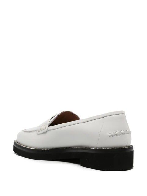 Aquazzura Aqua chain-detailed leather loafers - White - zdjęcie produktu nr 2