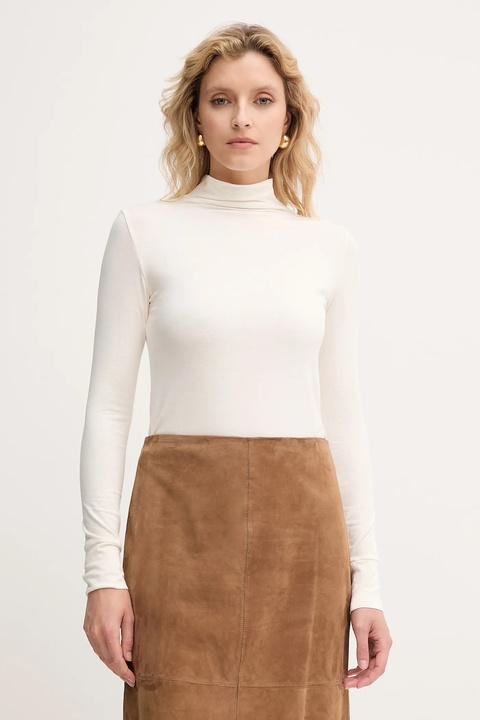 Marella longsleeve Emme by Marella kolor beżowy z golfem 2525946031200 - zdjęcie produktu nr 1