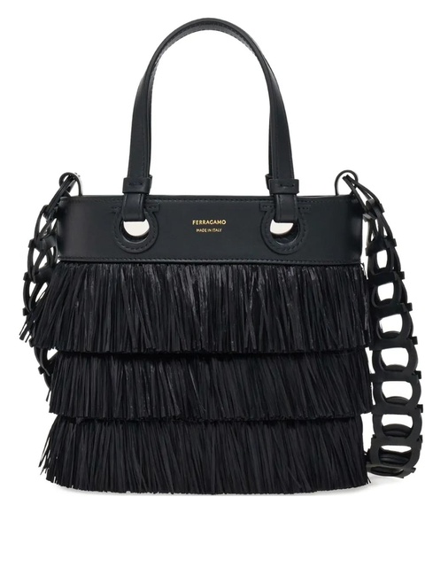 Ferragamo layered-fringe tote bag - Black - zdjęcie produktu nr 1